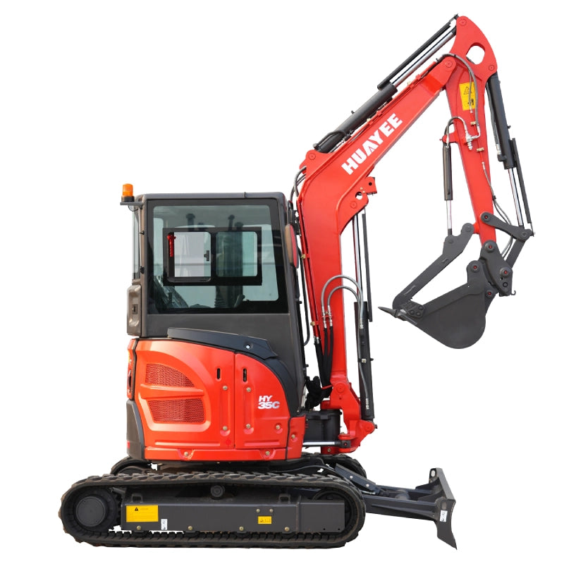 3.5 Ton Industrial Mini Excavator With 24HP Yanmar Engine & Enclosed Cab | HUAYEE HY35C