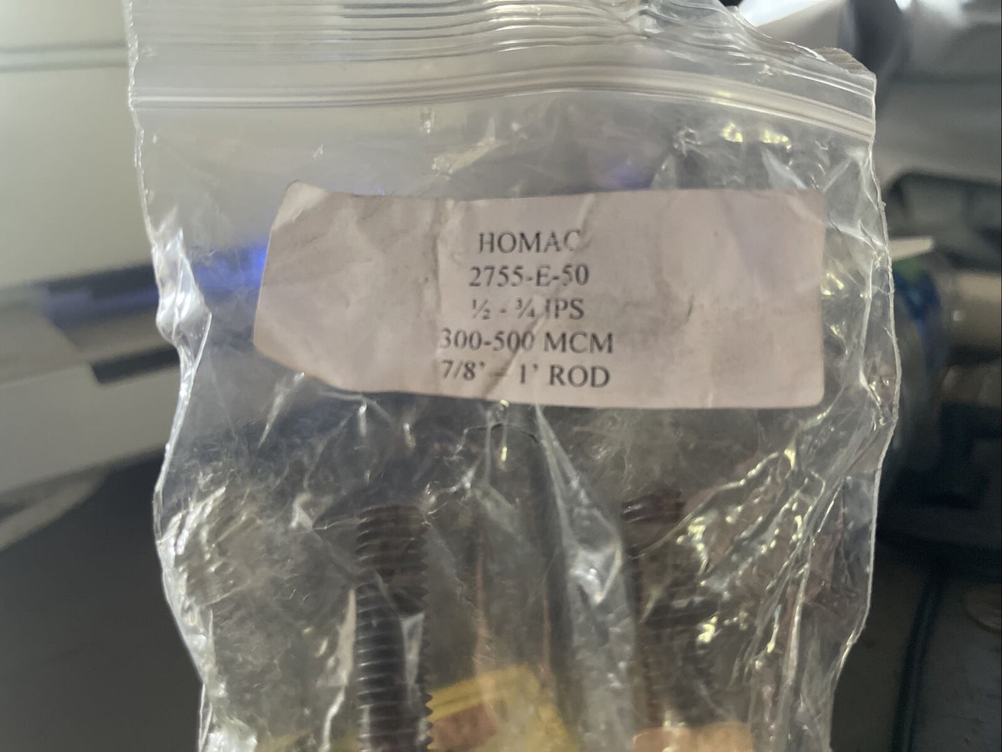 HOMAC 2755-E-50 BRONZE GROUND CLAMP, CABLE SIZE 300-500 TO PIPE / ROD 7/8”-1”