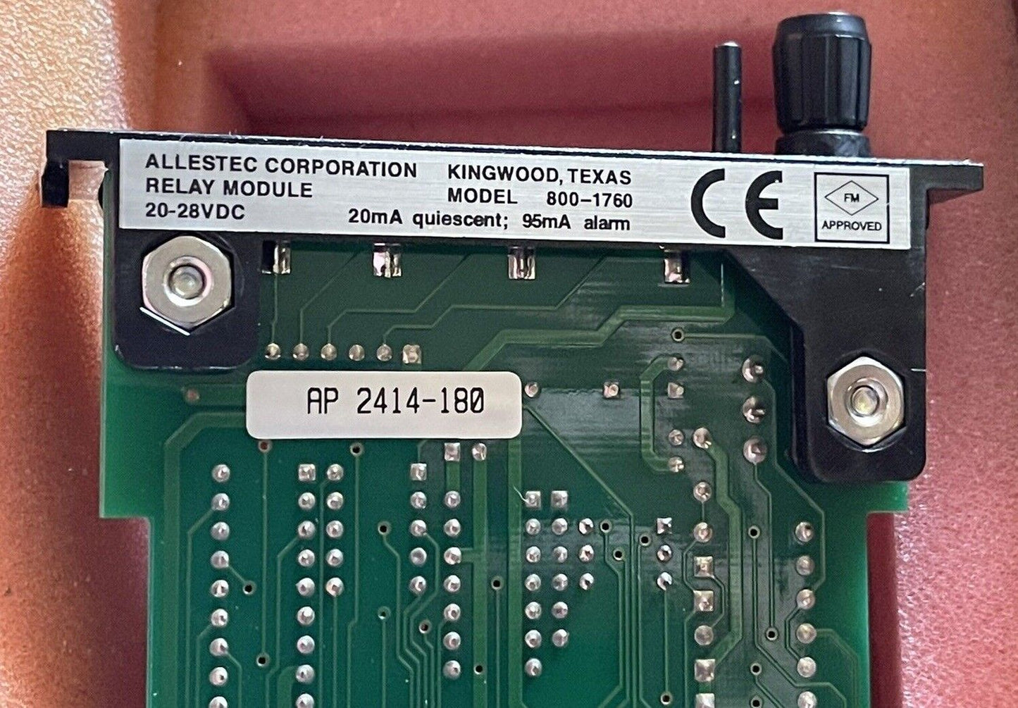 ALLESTEC 800-1760 RELAY MODULE 20-28 VDC PLC MODULE CARD