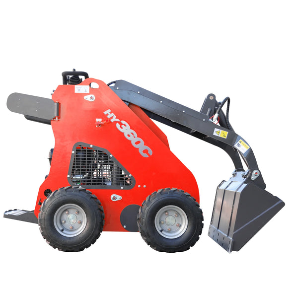 Wheel Stand-On Mini Skid Steer Loader With 13.5HP Gasoline B&S Engine And Attachments | HUAYEE HY360C