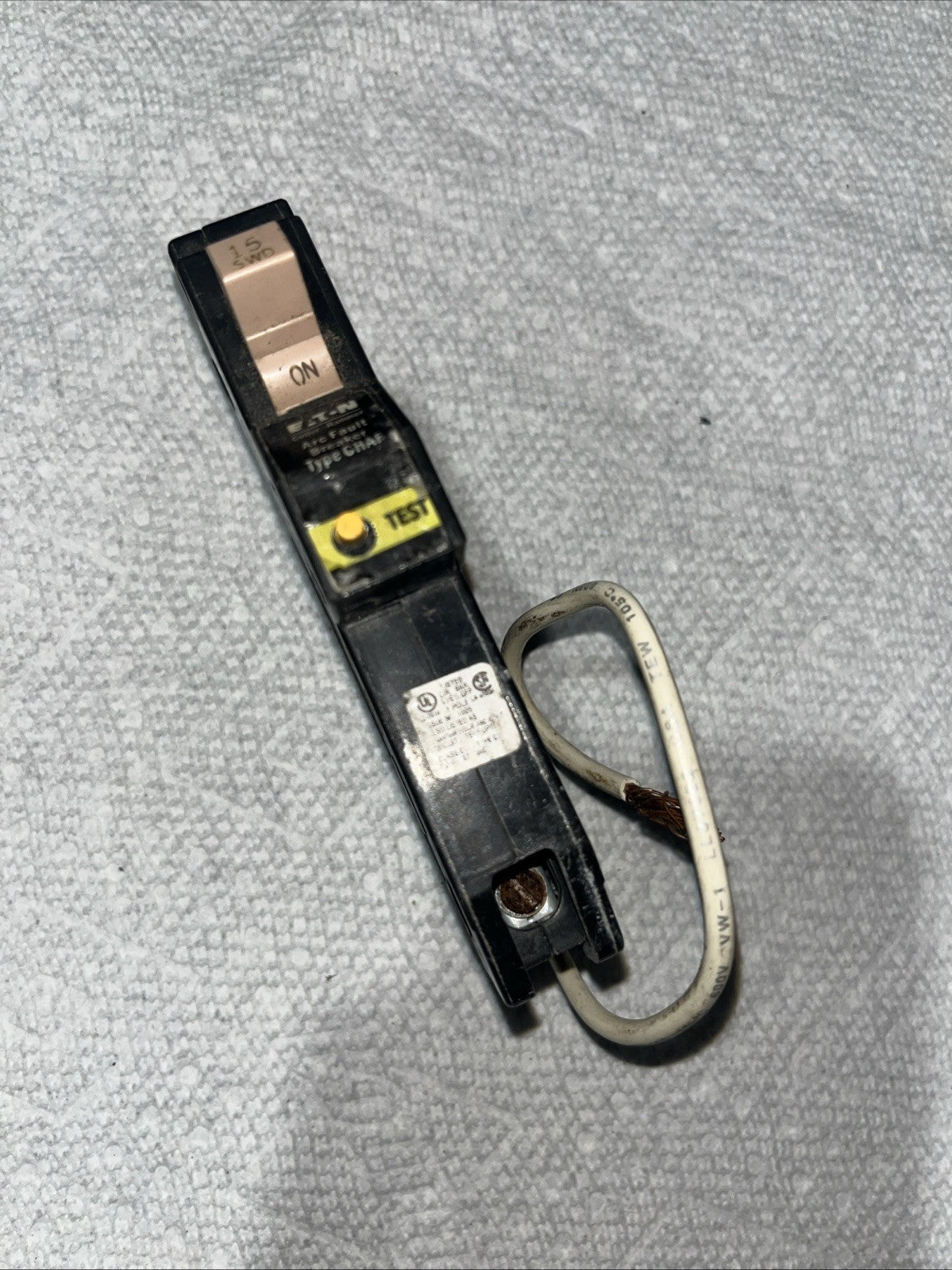 Cutler Hammer CH115AF 1 Pole 15 Amp 120V Arc Fault CHAF Circuit Breake ...