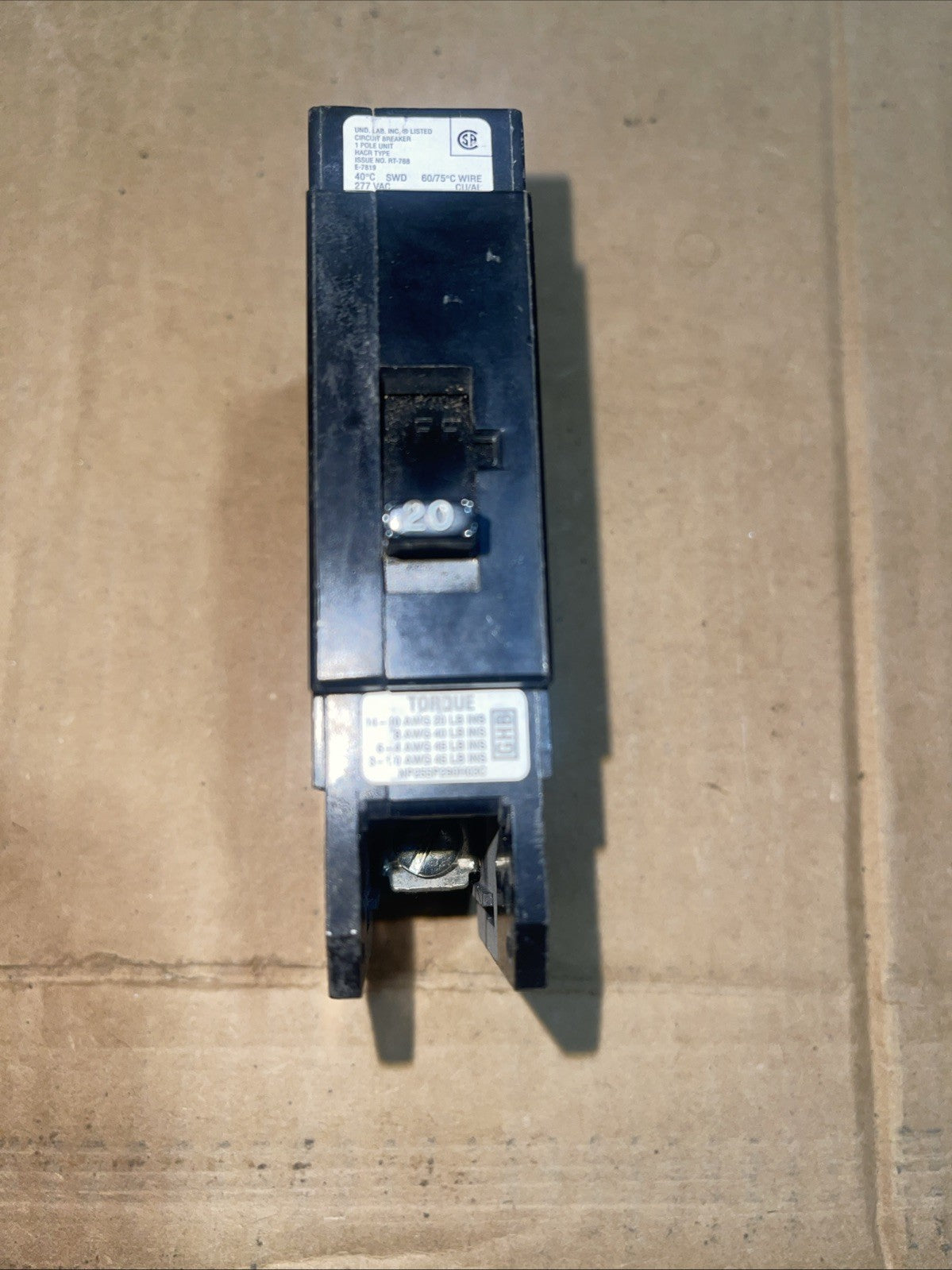 thumbnail image 2 of Westinghouse GHB1020 20 Amp 1-Pole Bolt-On Circuit Breaker – 277/480V 2 of 6
