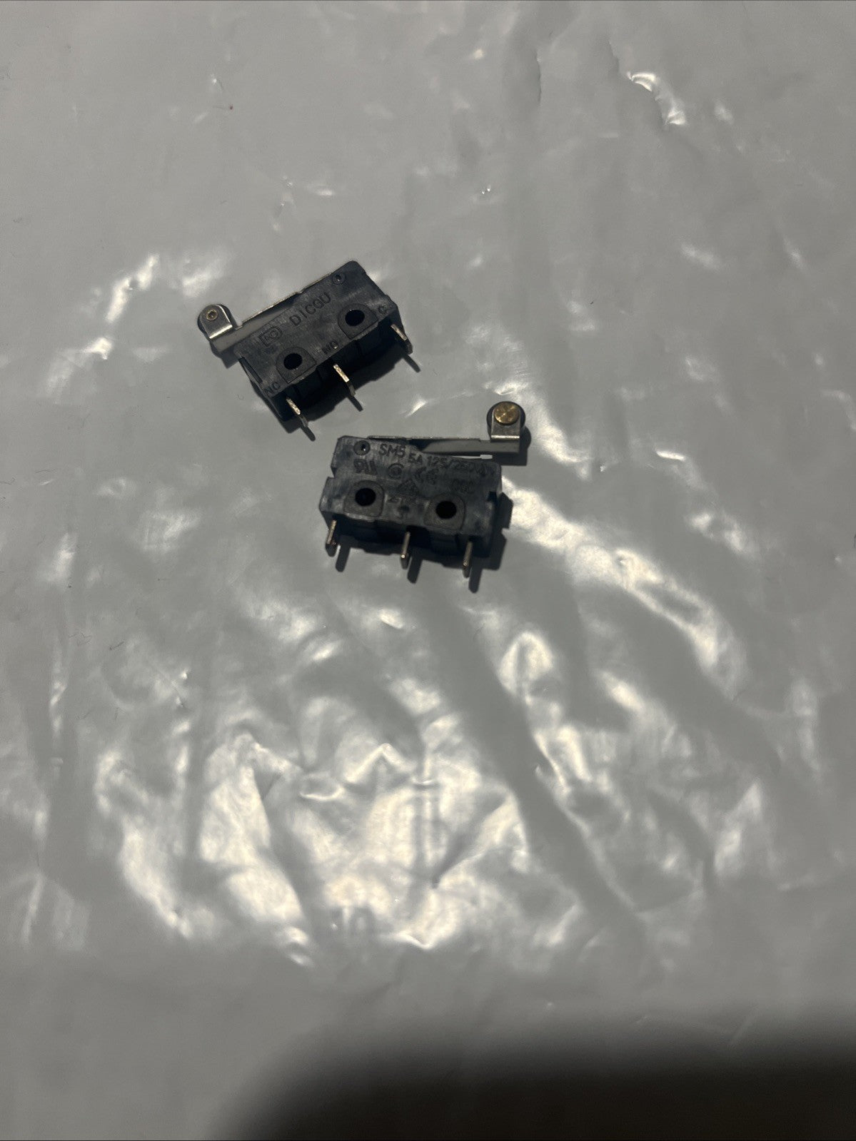 2 PCS DICGU SM5 Micro Limit Switch With Press Rod Lever 3 Pins 5A 125 ...
