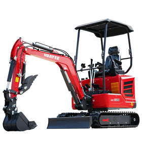 Mini Excavator With 14hp Kubota Engine | Hydraulic Thumb, Side Swing & Canopy | HUAYEE HY18B