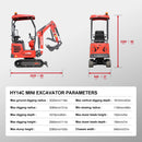 Mini Excavator With Hydraulic Thumb & Side Swing Boom - 13.5hp B&S Engine | HUAYEE HY14C-3