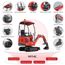 Mini Excavator With Hydraulic Thumb & Side Swing Boom - 13.5hp B&S Engine | HUAYEE HY14C-6