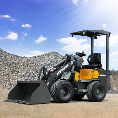 Huayee WHY1000 Mini Skid Steer Loader Perkins Diesel EPA Tier 4, 4x4, 1,300 kg Operating Weight