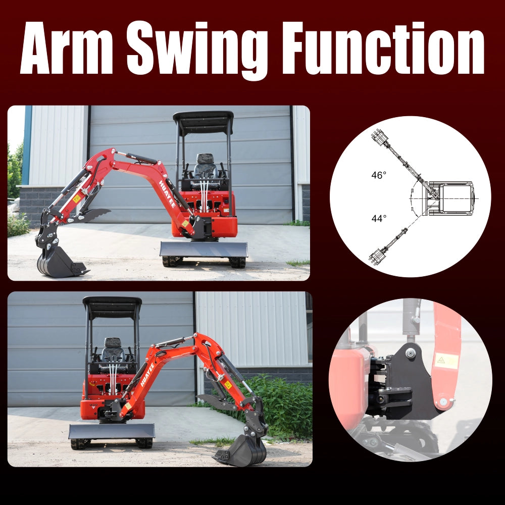 Ton Mini Excavator With 14HP Kubota Engine & Hydraulic Thumb | HUAYEE HY16C