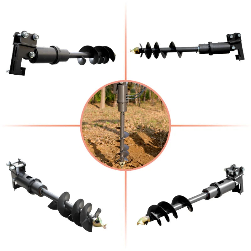32x8" Auger Attachment For 1-1.8 Ton Mini Excavators | HUAYEE HYE02