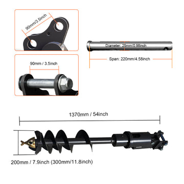 Mini Excavator Auger | 32x8" For Up To 2.5 Ton Machines | HUAYEE HYE06 - 0