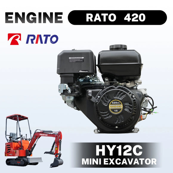 Mini Excavator - Hydraulic Thumb Clamp, 13.5HP Rato Engine Gas Powered | HUAYEE HY12C