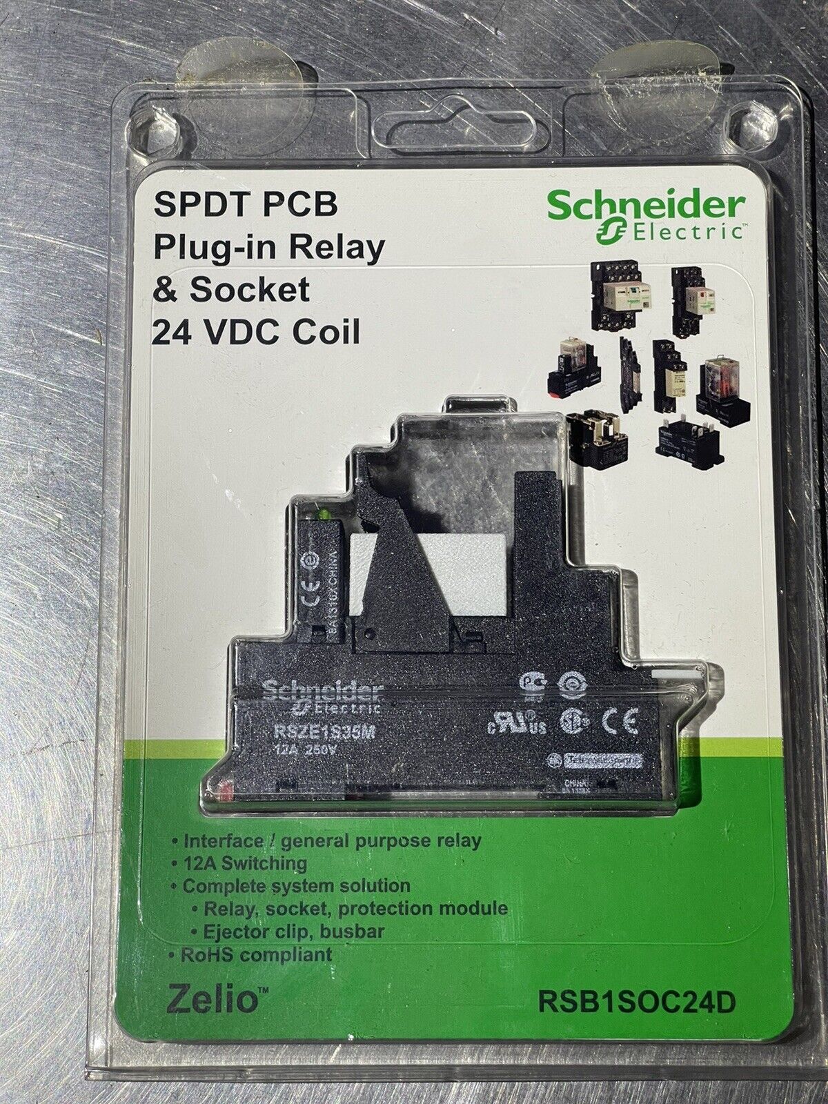 SCHNIDER ELECTRIC RSB1SOC24D SPDT PCB PLUG-IN RELAY & SOCKET, 24 VDC COIL