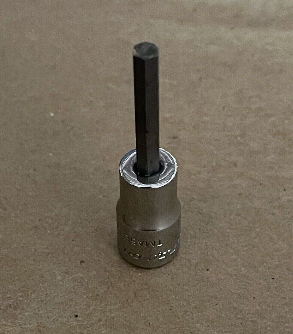 SNAP-ON 1/4" DRIVE SAE 5/32" STANDARD HEX SOCKET DRIVER, CHROME FINISH, TMA5E