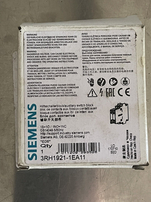 SIEMENS 3RH1921-1EA11 AUXILIARY SWITCH BLOCK,  1NO + 1NC
