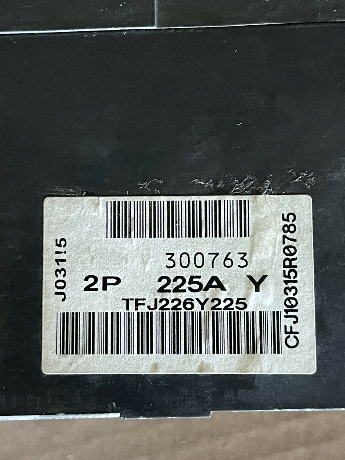 GENERAL ELECTRIC TFJ, F225 LINE TFJ226Y225 CIRCUIT BREAKER, 2P, 1PH, 225A, 600V