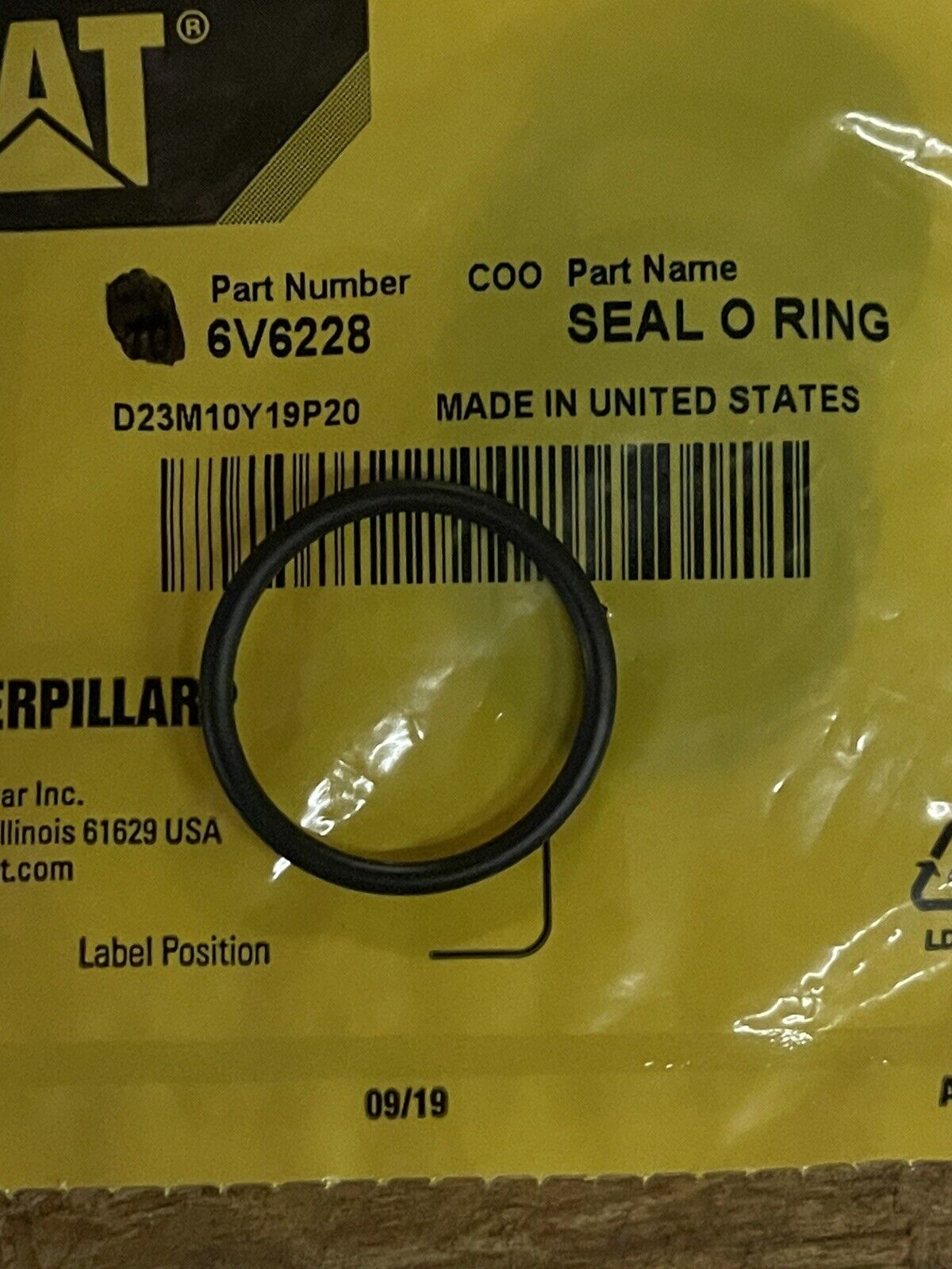 CATERPILLAR CAT 6V-6228 SEAL O RING