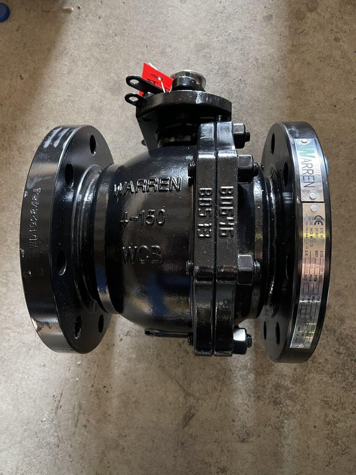 WARREN 6155FS SERIES 4 in. CARBON STEEL & SS FULL PORT FLANGED 150# BALL VALVE