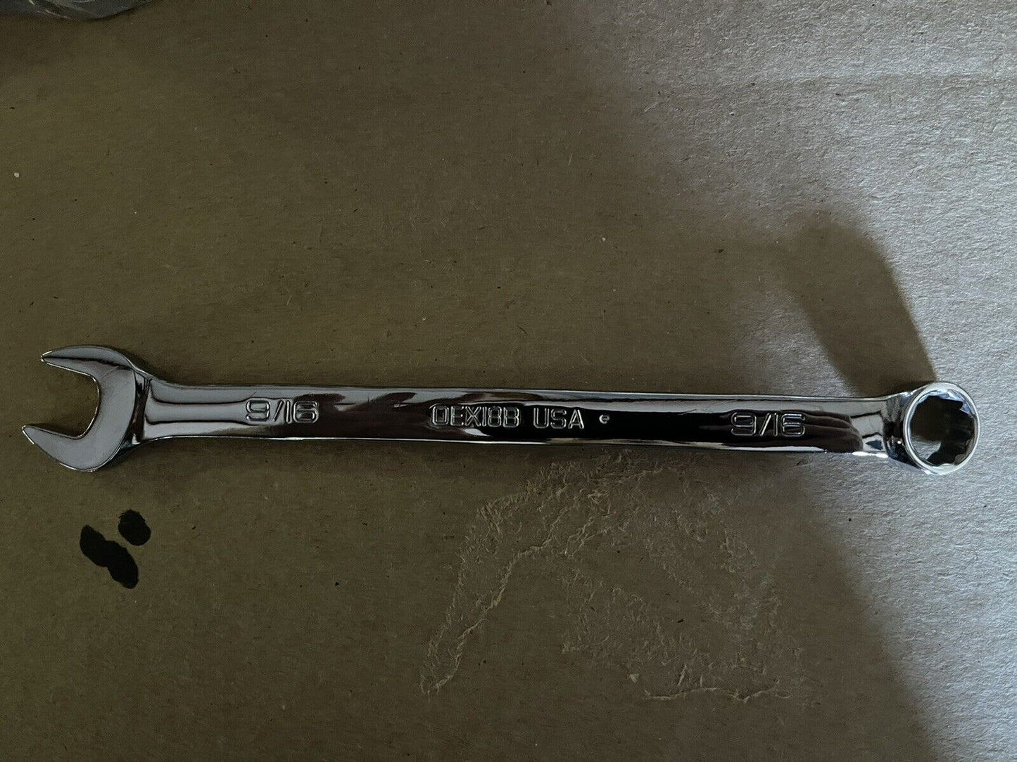 SNAP-ON 9/16" 12-POINT SAE FLANK DRIVE COMBINATION WRENCH, CHROME FINISH, OEX18B