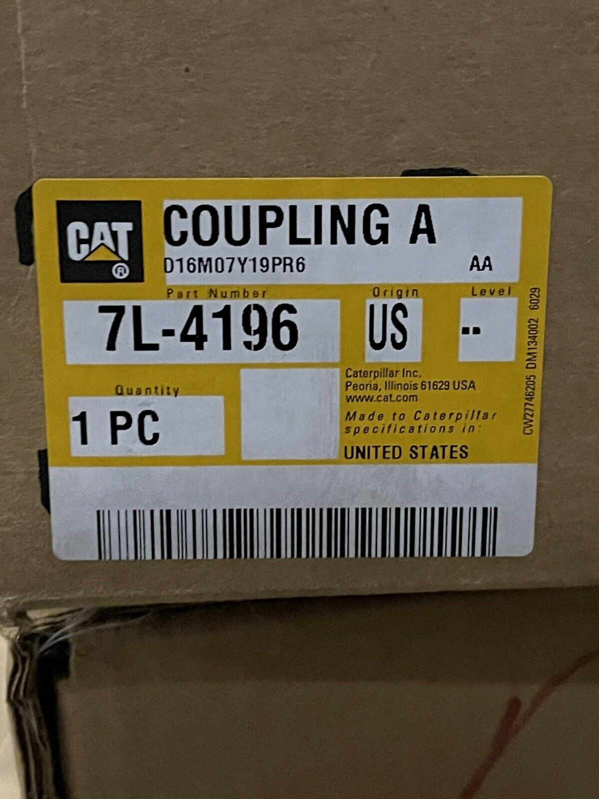 CATERPILLAR CAT 7L-4196 COUPLING A