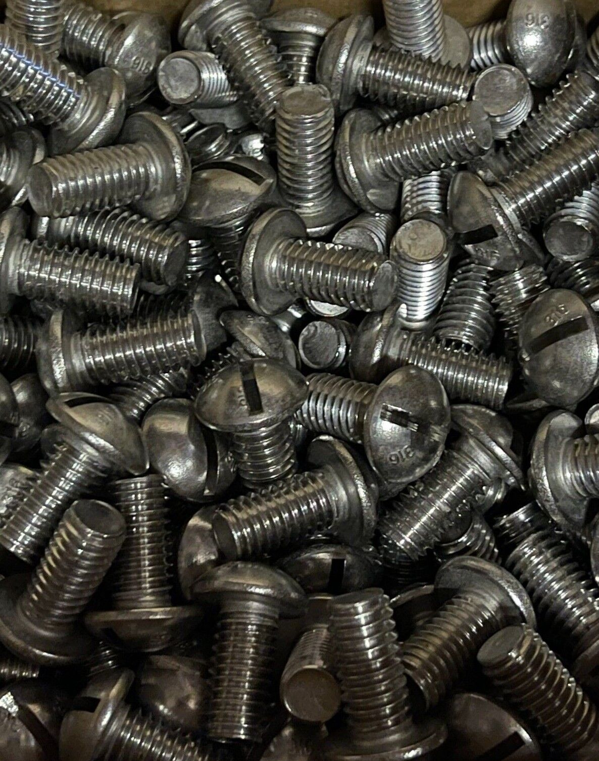 3/8"-16 x 3/4" SLOTTED ROUND HEAD MACHINE SCREW, 316 SS. MULTIPLE QUANTITIES