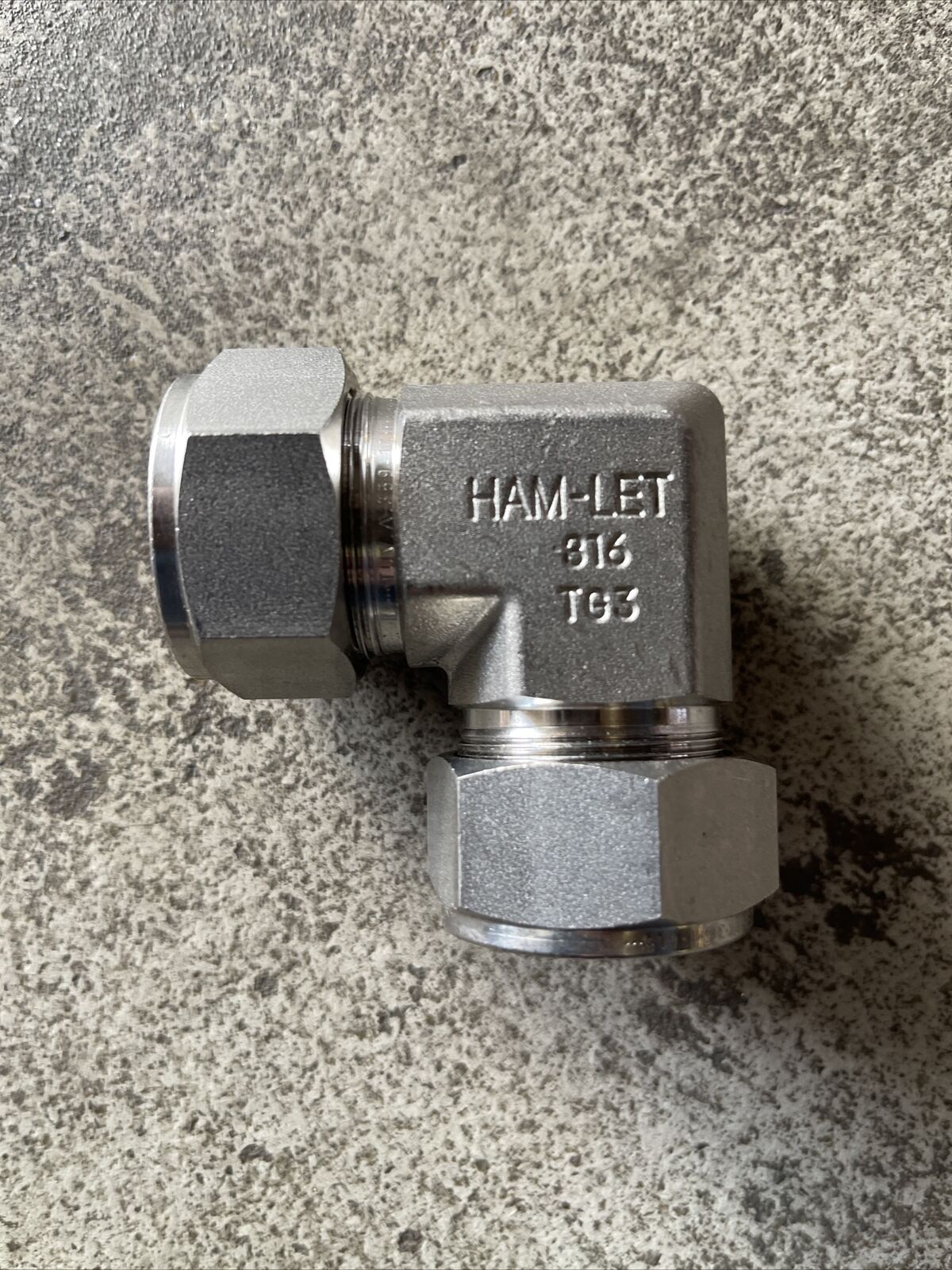 HAM-LET 765L-SS-1 ELBOW TUBE COMPRESSION FITTING 90°, 316 STAINLESS STEEL, 1" OD