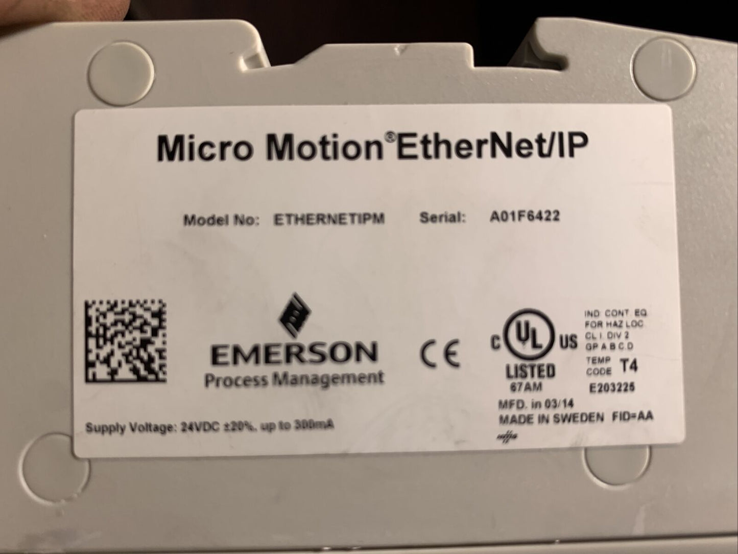 EMERSON MICRO MOTION MMI-20020551 ETHERNET/IP MODULE