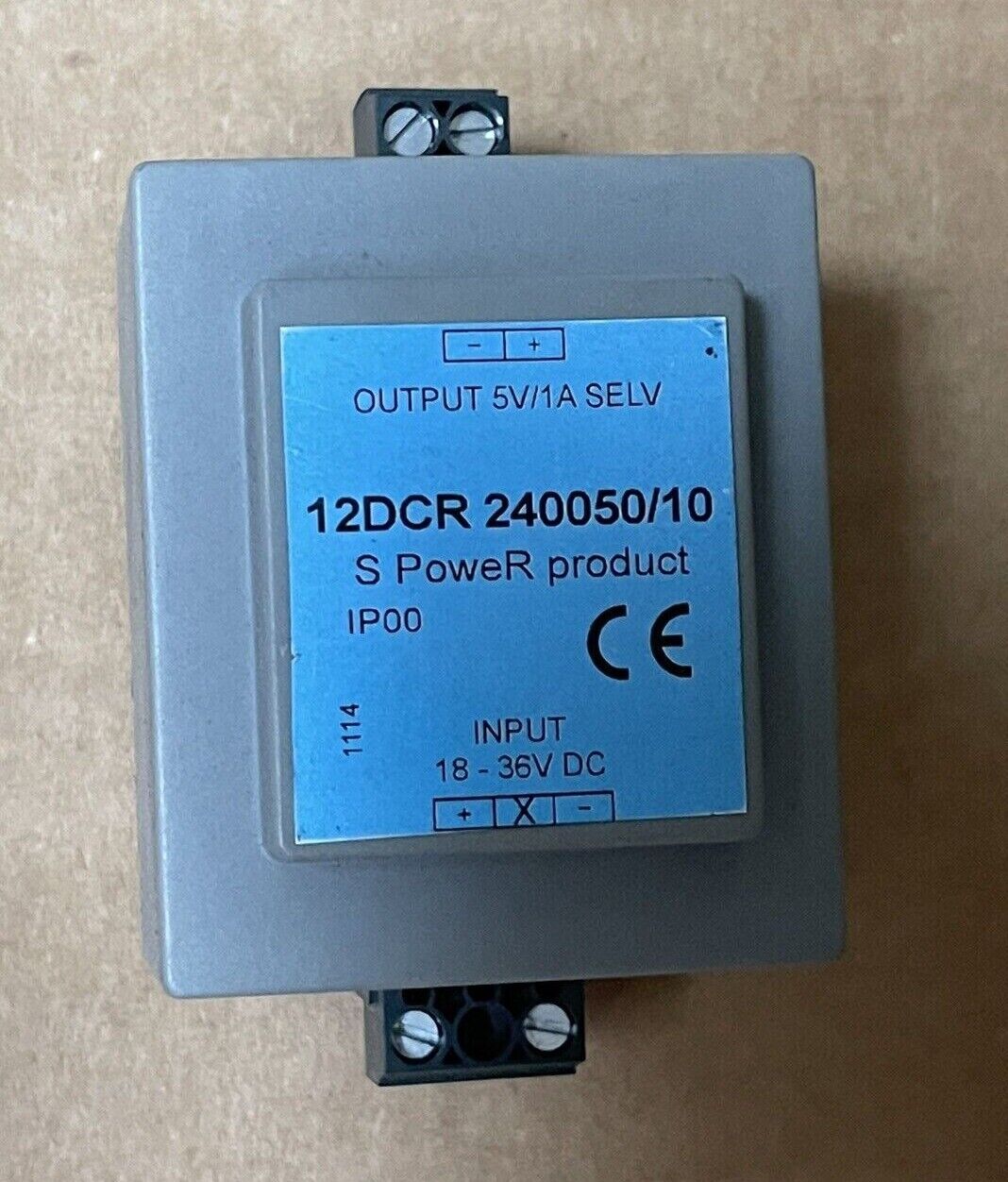 DC-to-DC CONVERTER 12DCR 240050/10. OUTPUT 5V/1A, INPUT 18-36VDC