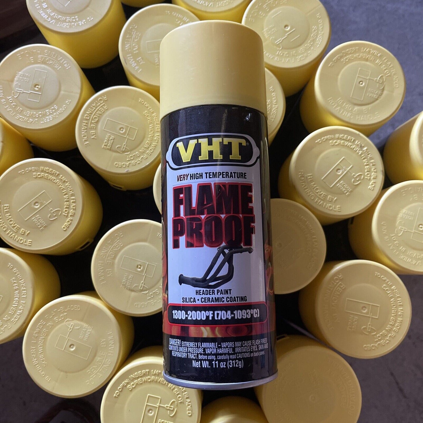 VHT SP108 (ESP108000) FLAMEPROOF COATING SPRAY PAINT, FLAT YELLOW