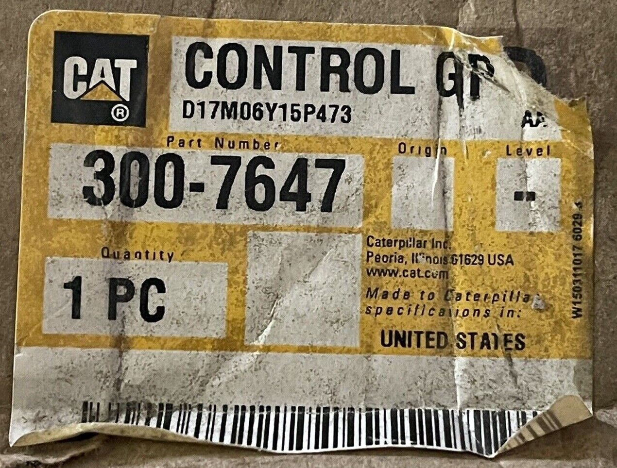 CATERPILLAR CAT 300-7647 CONTROL GP EMCP 3.1, 3.2, and 3.3