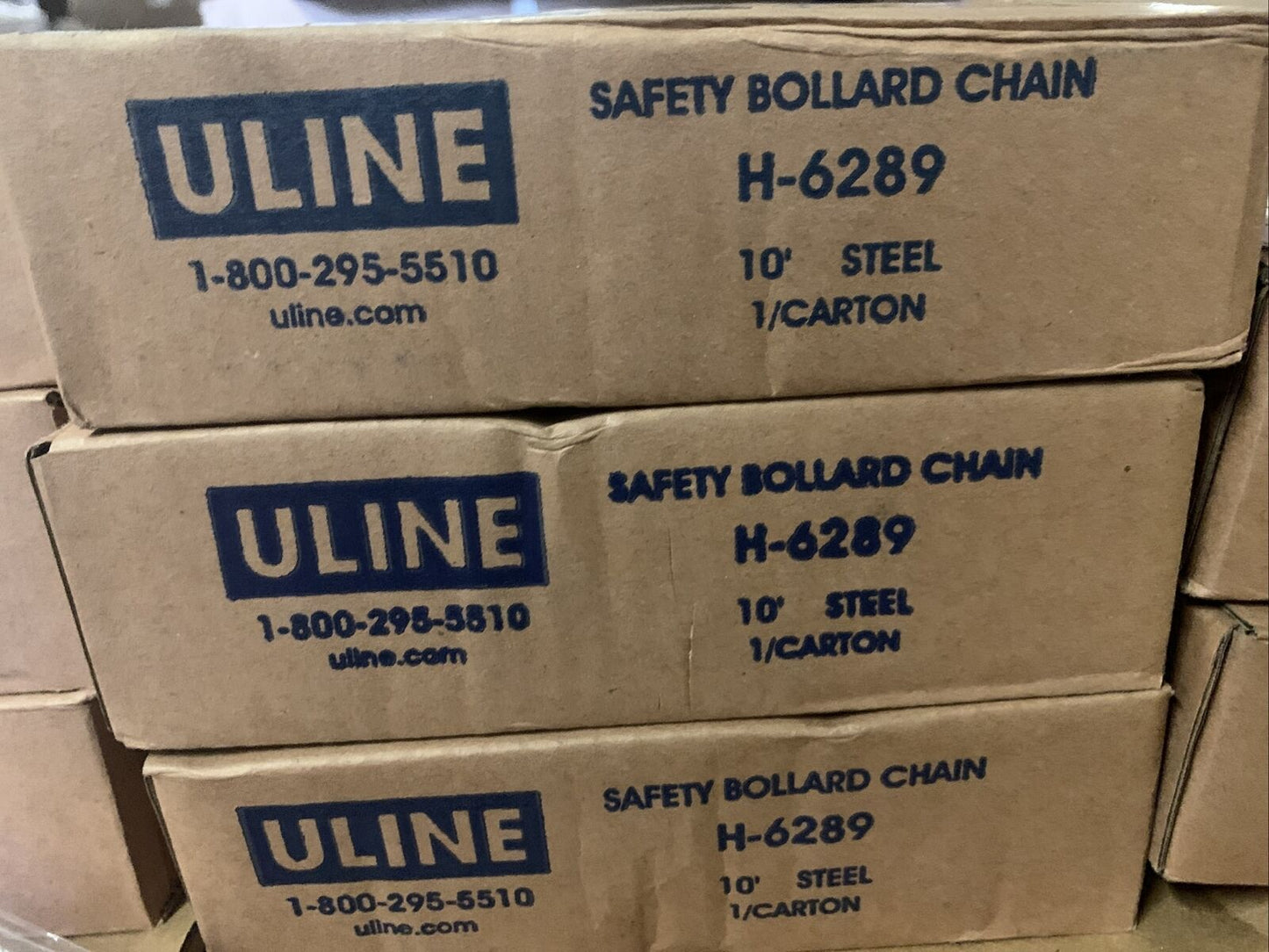 ULINE H-6289 SAFETY BOLLARD STEEL CHAIN - 10'