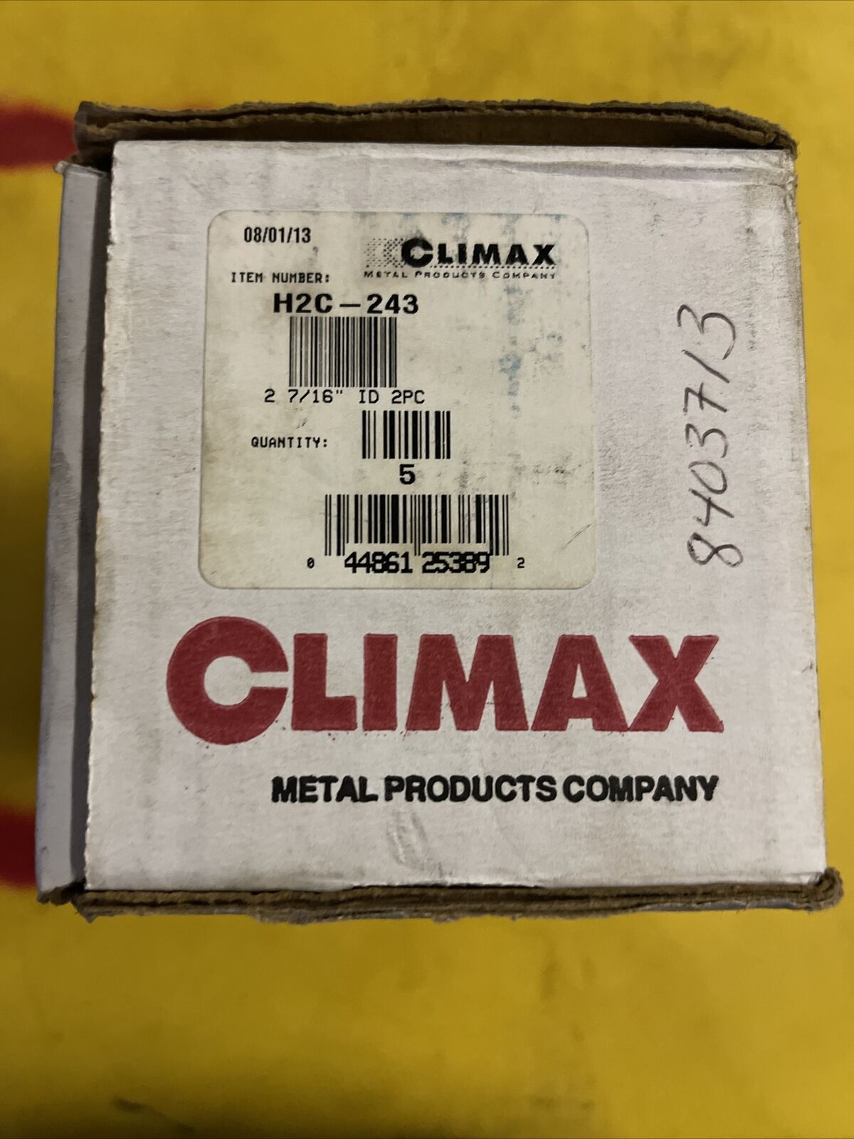 CLIMAX METAL PRODUCTS H2C-243 SHAFT COLLAR, CLAMP, BORE DIA. 2-7/16" (PACK OF 5)