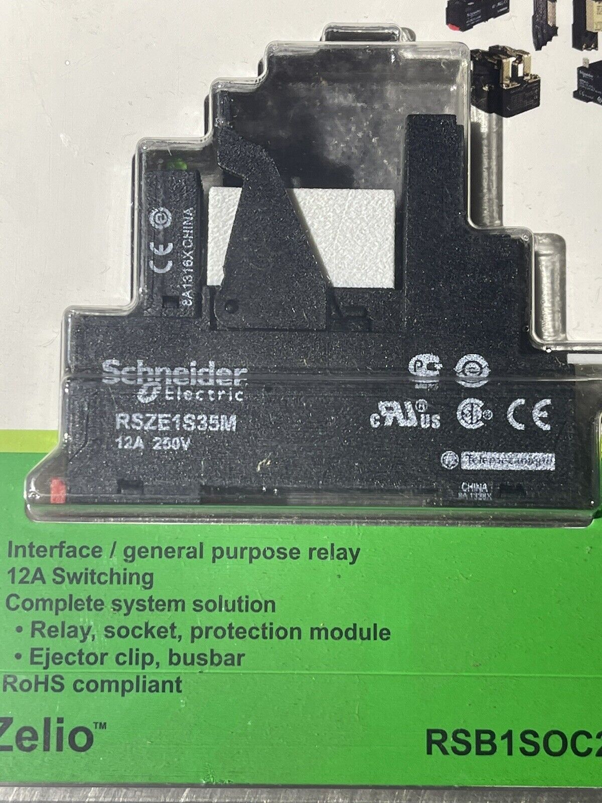 SCHNIDER ELECTRIC RSB1SOC24D SPDT PCB PLUG-IN RELAY & SOCKET, 24 VDC COIL