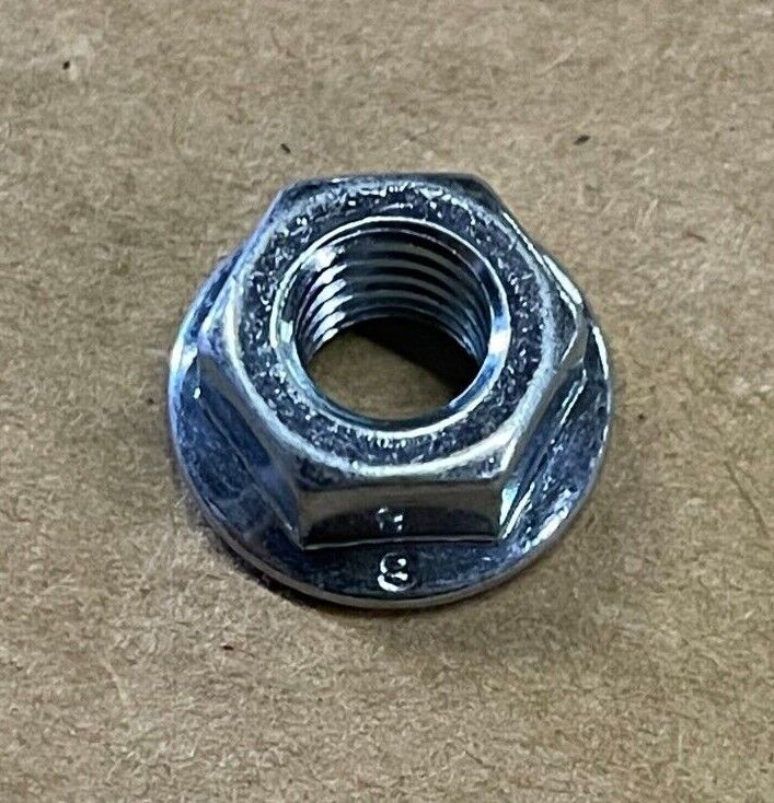 M8-1.25 / 8mm ZINC HEX FLANGE NUTS, STEEL CLASS 8, DIN 6923. MULTIPLE QUANTITIES