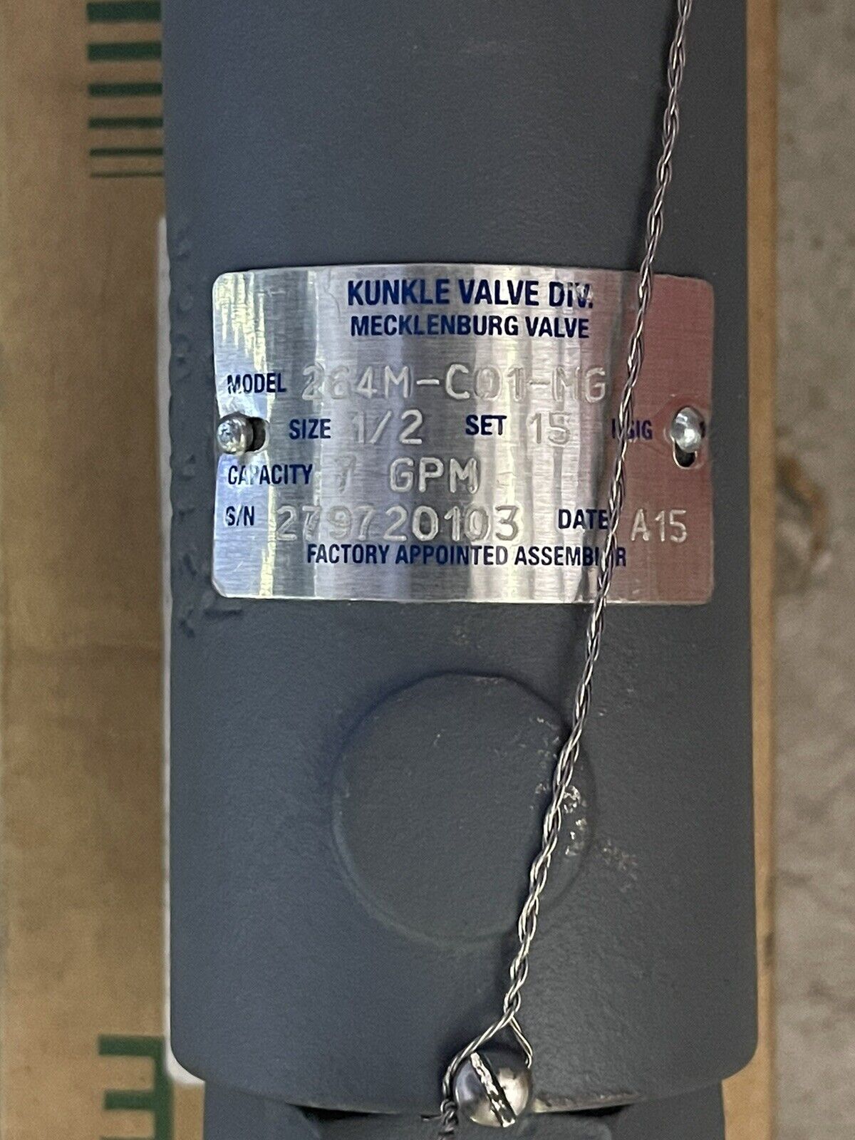 KUNKLE SAFETY AND RELIEF VALVE 264M-C01-MG 1/2” MNPT x 1" FNPT