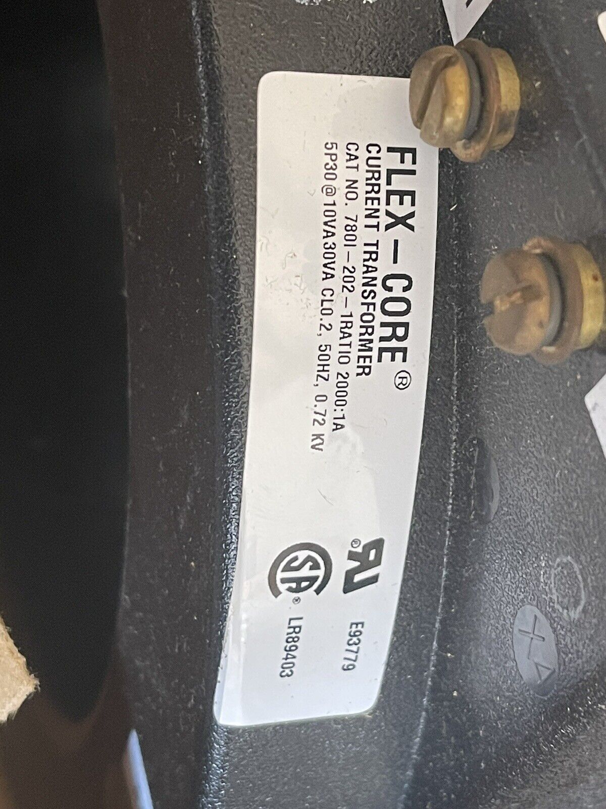 GE 780I-202-1 SOLID CORE CURRENT TRANSFORMER, PROTECTIVE AND MEASURING