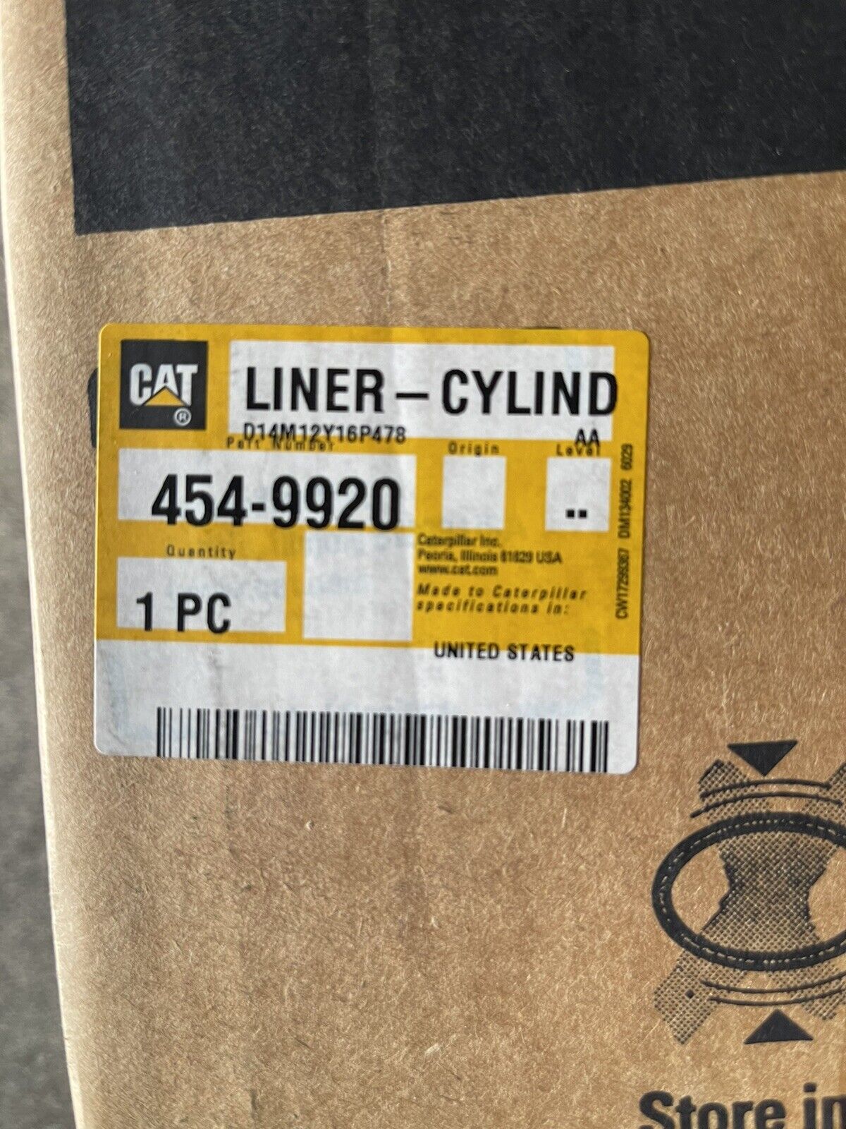 CATERPILLAR CAT 454-9920 CYLINDER LINER (FITS 393-7368)