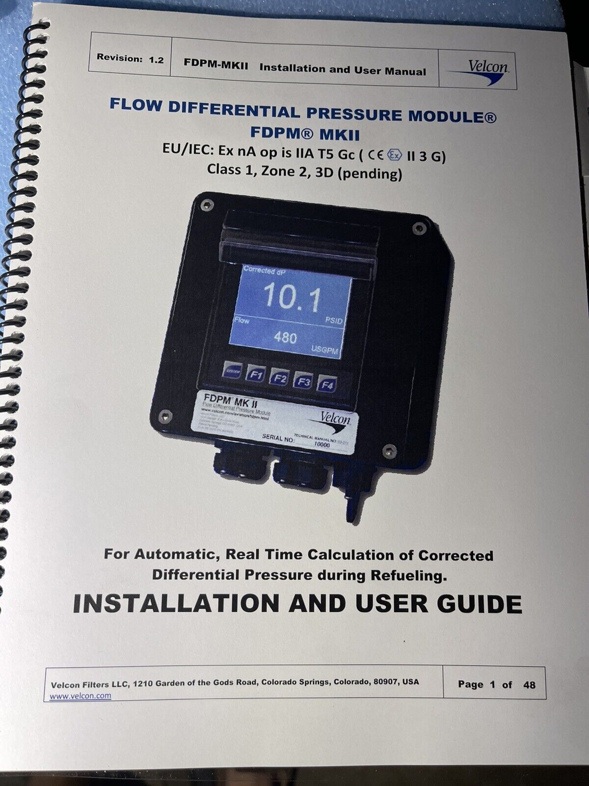 VELCON FLOW DIFFERENTIAL PRESSURE MODULE FDPM MK II