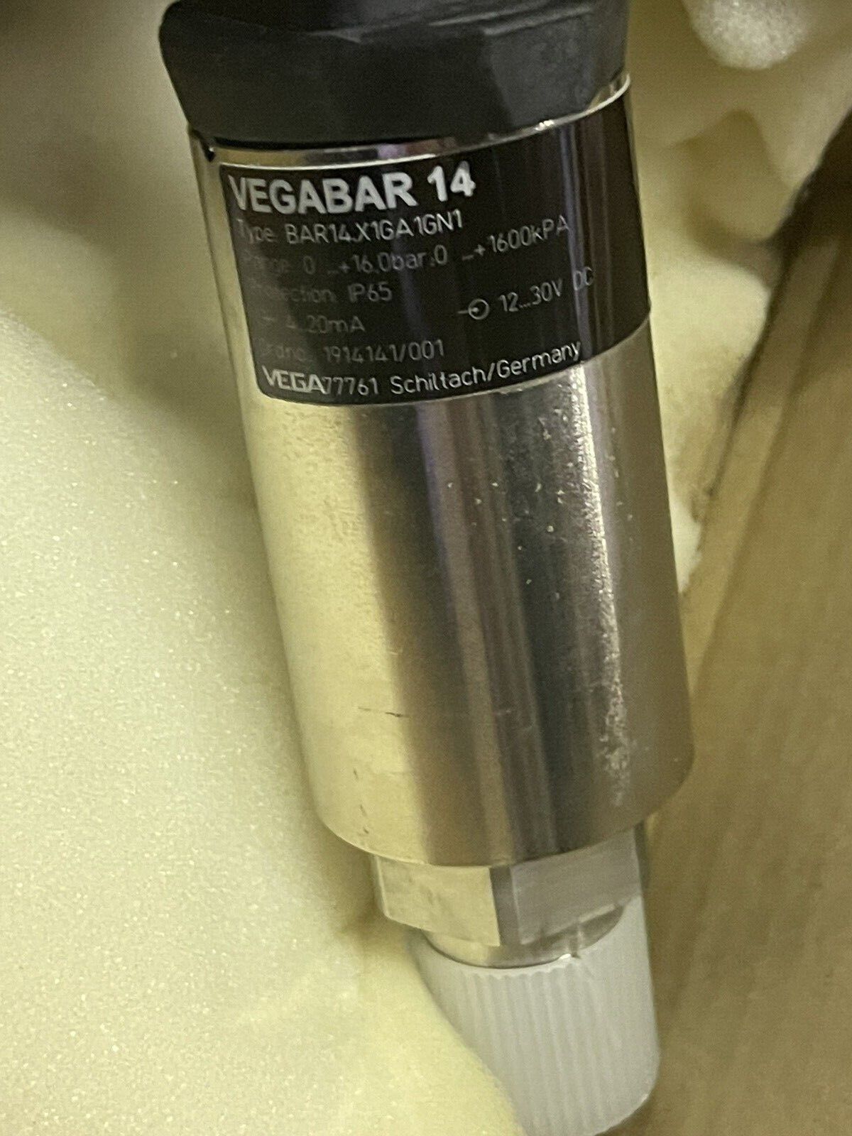 VEGA VEGABAR 14 PROCESS PRESSURE MEASUREMENT TRANSMITTER BAR14.X1GA1GN1