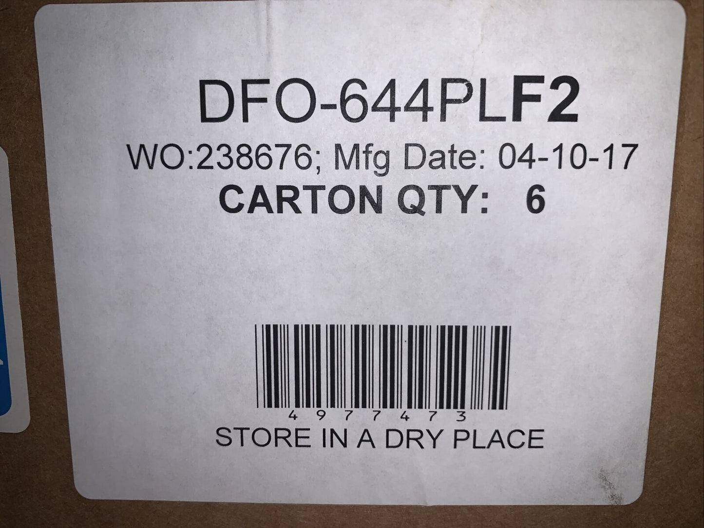 PARKER DFO-644PLF2 DIESEL FUEL FILTER. 44" LENGTH, 2 MICRON RATING - (CASE OF 6)