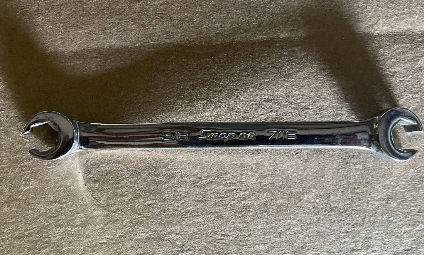 SNAP-ON 3/8" x 7/16" 6-PT SAE FLANK DRIVE DOUBLE END FLARE NUT WRENCH, RXFS1214B