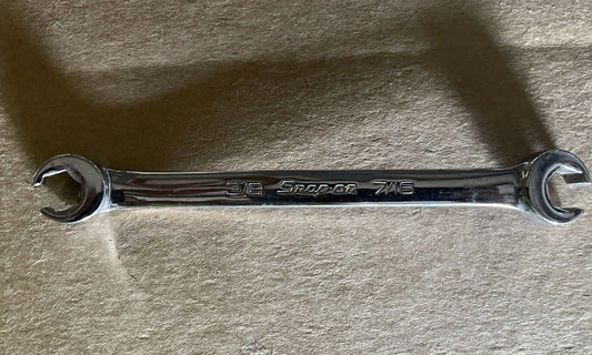 SNAP-ON 3/8" x 7/16" 6-PT SAE FLANK DRIVE DOUBLE END FLARE NUT WRENCH, RXFS1214B