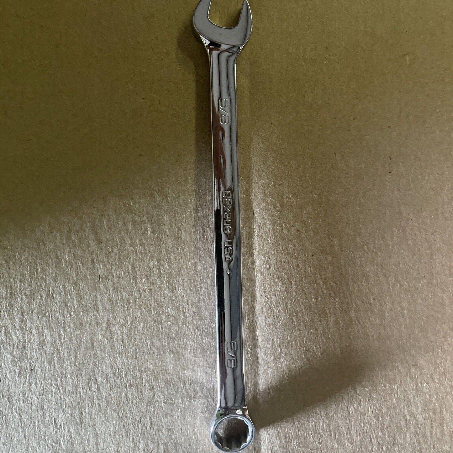 SNAP-ON 5/8" SAE FLANK DRIVE 12-POINT COMBINATION WRENCH, CHROME FINISH, OEX20B