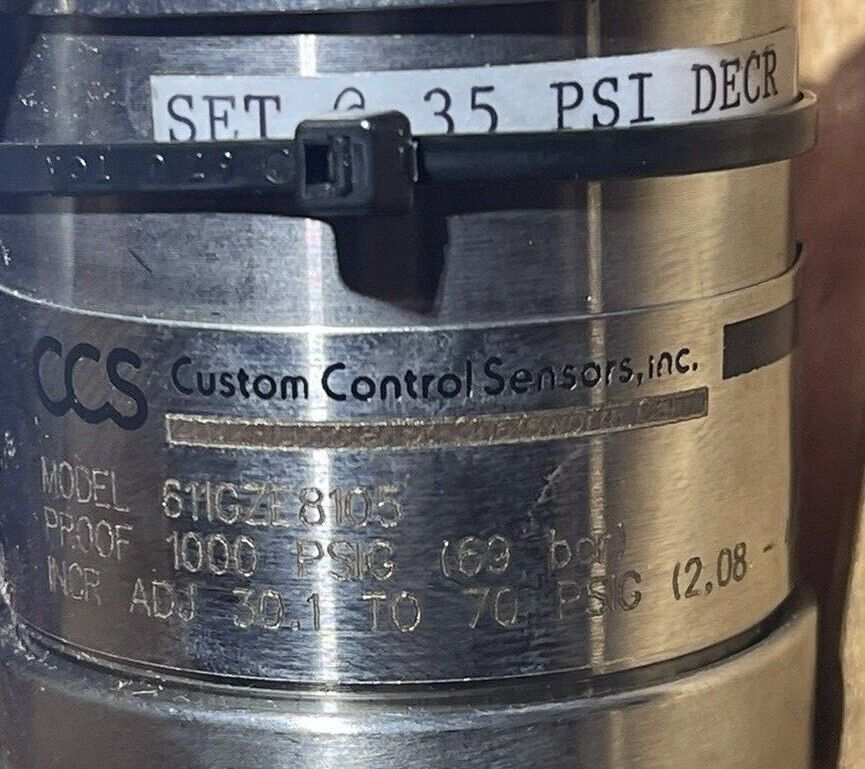 CCS CUSTOM CONTROL SENSORS 611GZE8105 HAZARDOUS AREA PRESSURE SWITCH