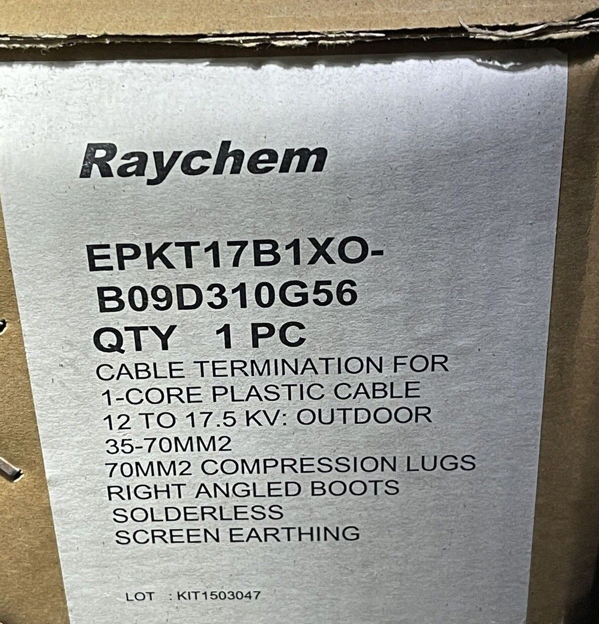 RAYCHEM EPKT1731X0-B09D310G56 OUTDOOR TERMINATION KIT 12-17.5KV  35-70MM2