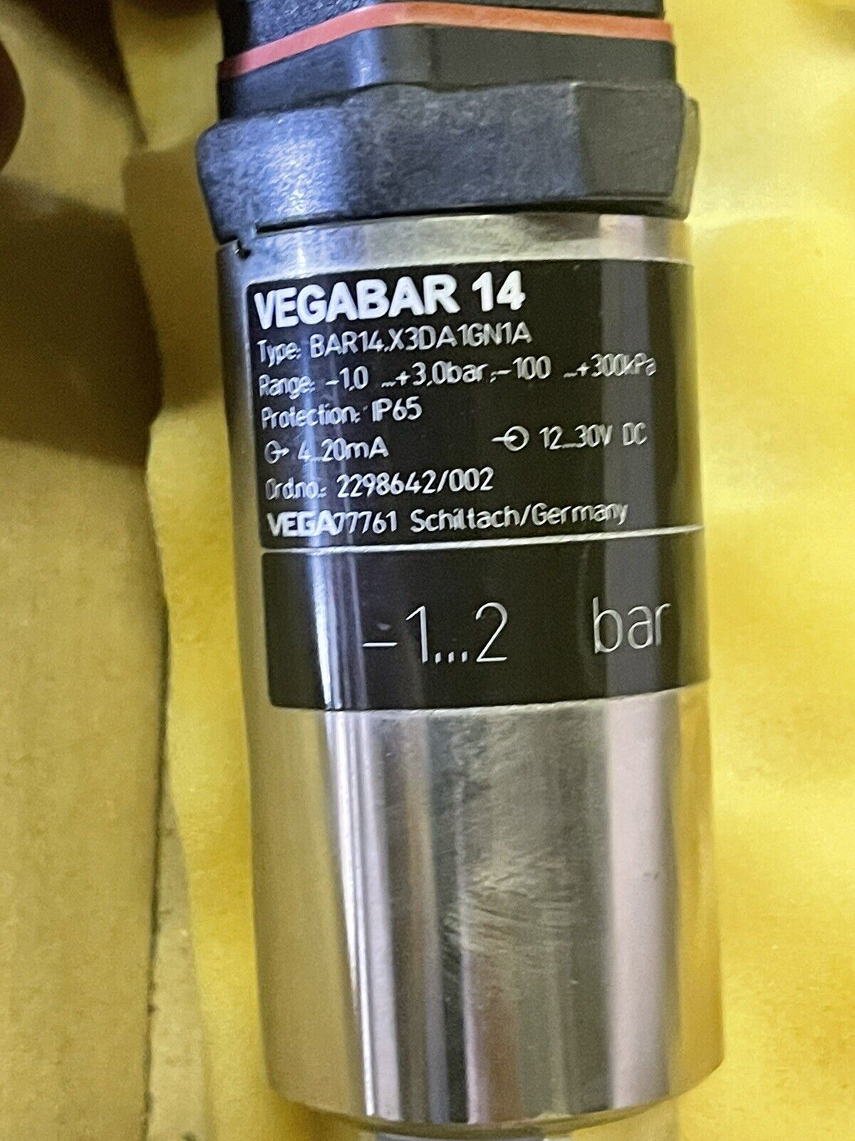 VEGA VEGABAR 14 PROCESS PRESSURE MEASUREMENT TRANSMITTER BAR14.X3DA1GN1A