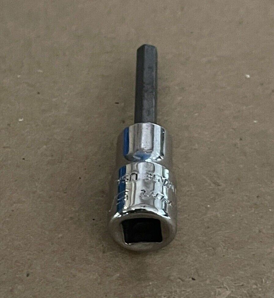 SNAP-ON 1/4" DRIVE SAE 5/32" STANDARD HEX SOCKET DRIVER, CHROME FINISH, TMA5E