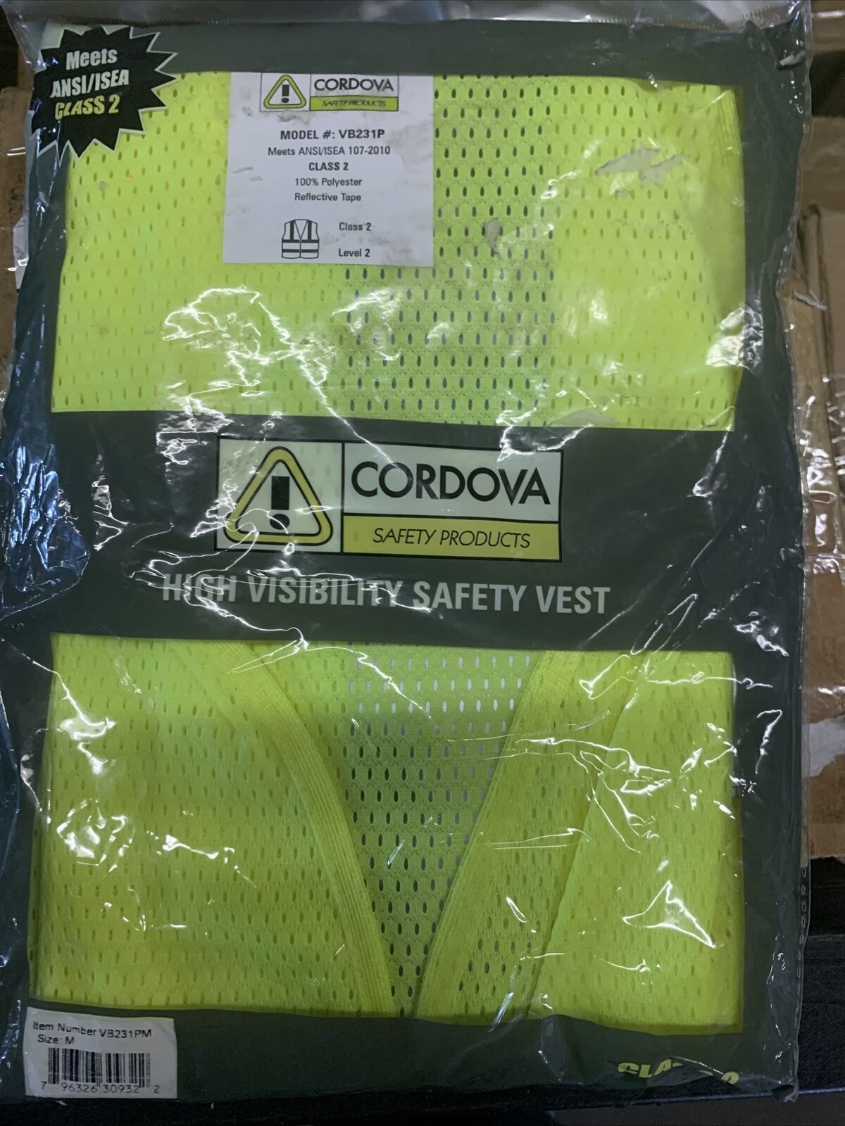 CORDOVA VB231P CLASS 2 HIGH VISIBILITY SAFETY VEST - SIZE M