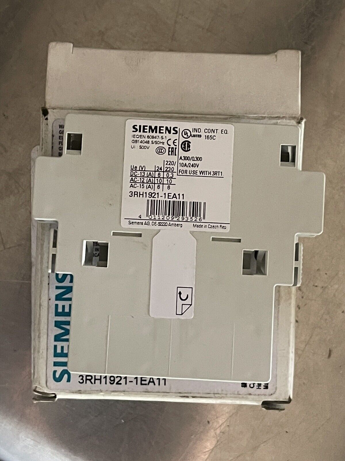 SIEMENS 3RH1921-1EA11 AUXILIARY SWITCH BLOCK,  1NO + 1NC