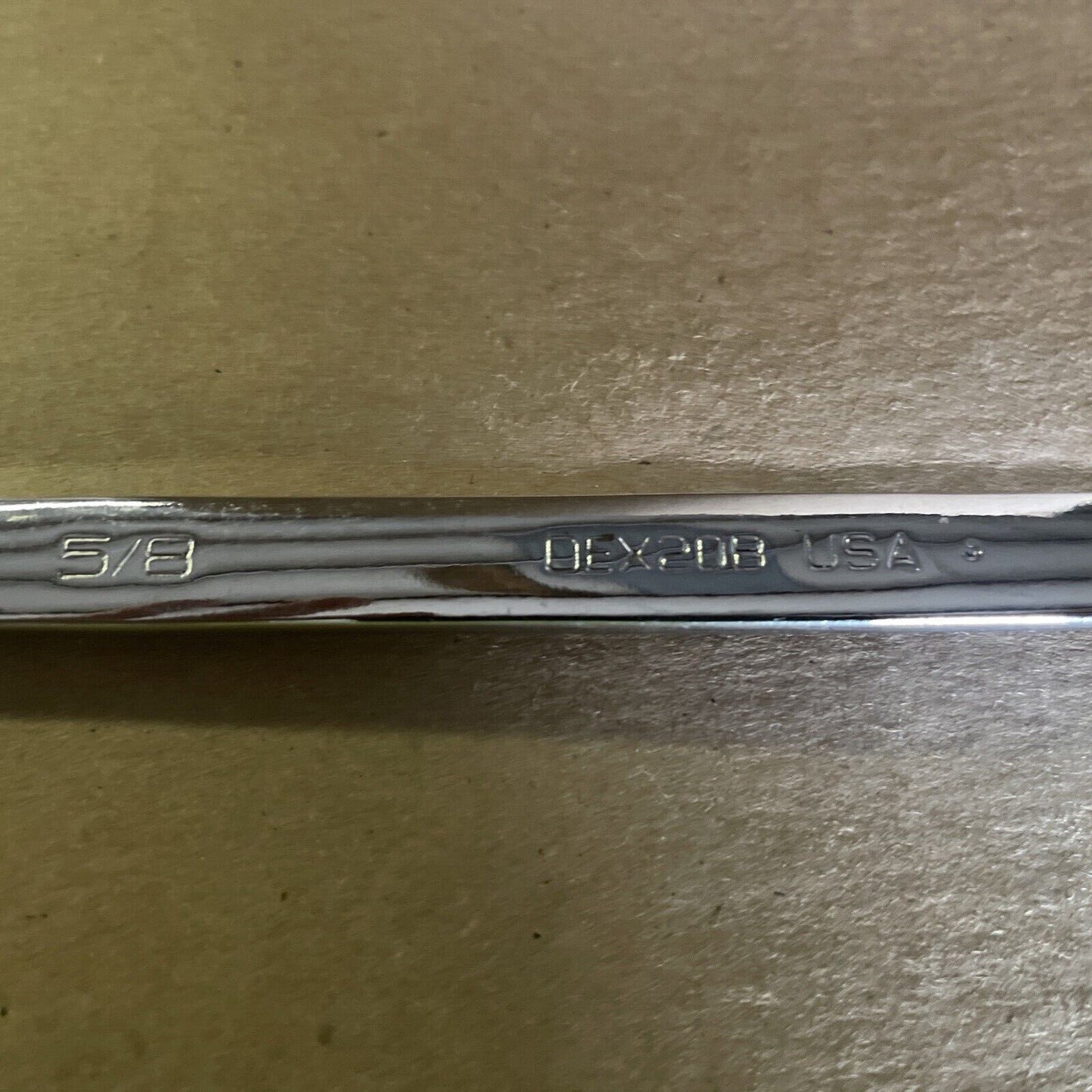 SNAP-ON 5/8" SAE FLANK DRIVE 12-POINT COMBINATION WRENCH, CHROME FINISH, OEX20B