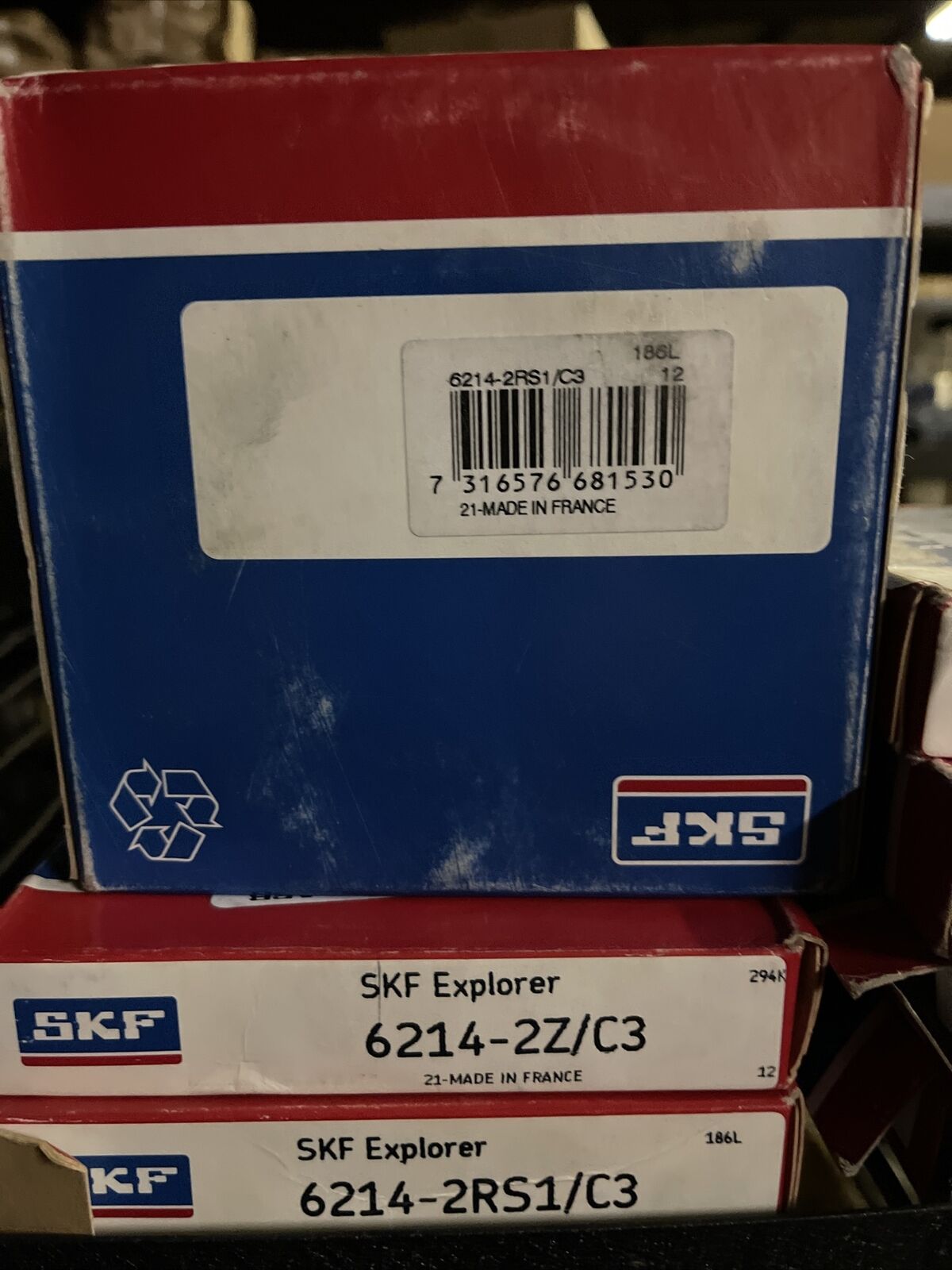 SKF 6214-2RS1/C3 DOUBLE RUBBER SEALS DEEP GROOVE BALL BEARING 70x125x24 mm.